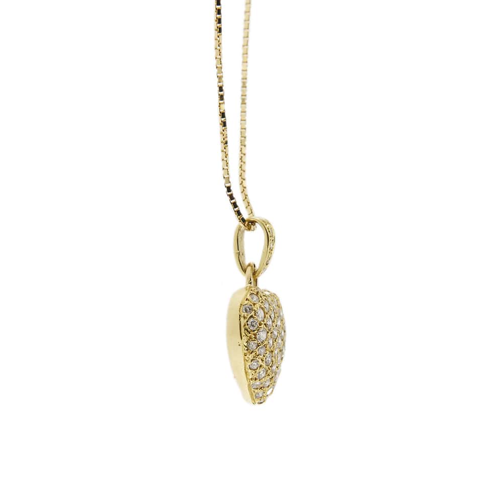 Collier maille vénitienne avec pendentif cœur en or jaune et diamants – Image 5