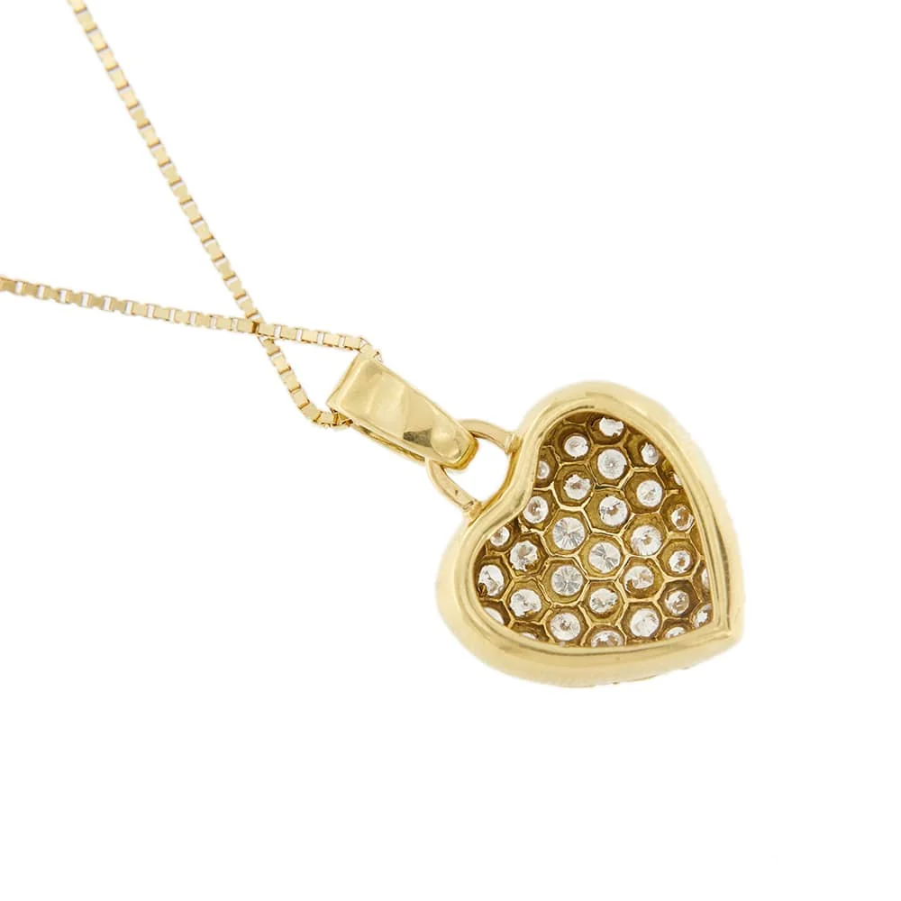 Collier maille vénitienne avec pendentif cœur en or jaune et diamants – Image 6