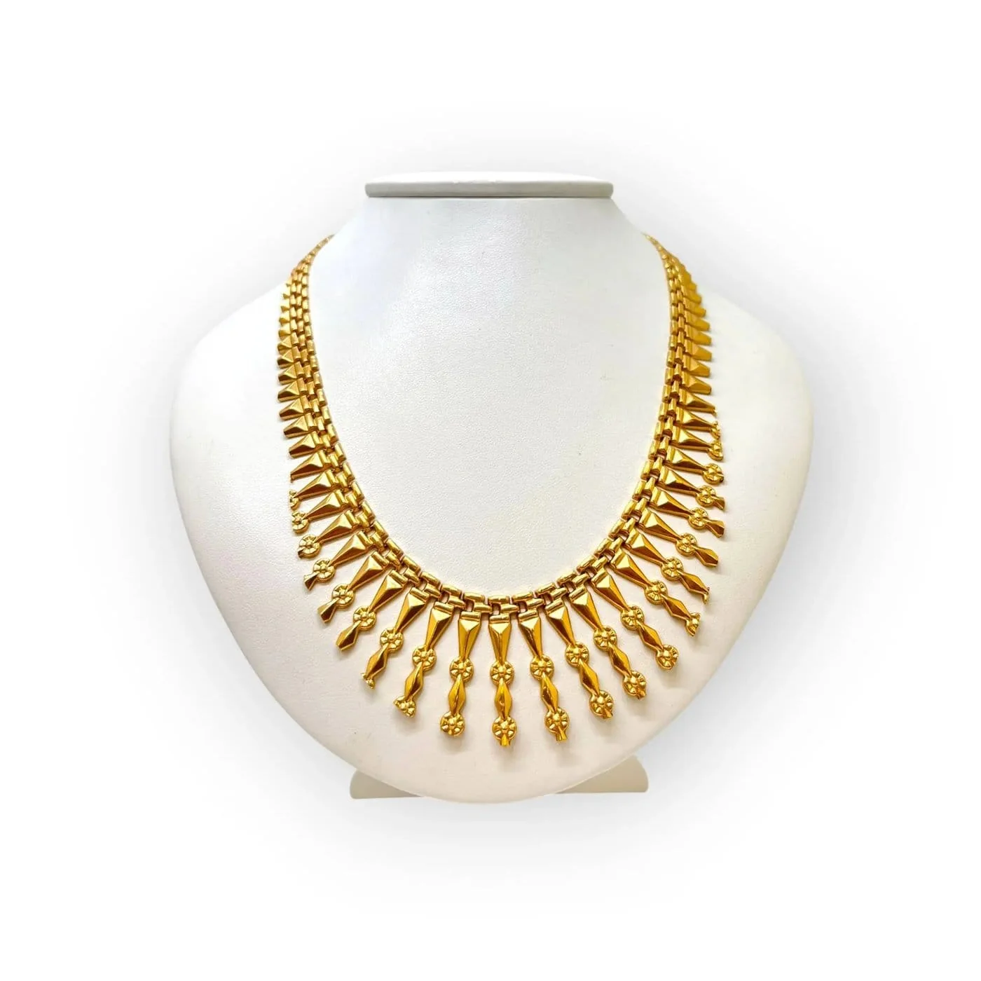 Collier plastron à pampilles en or jaune