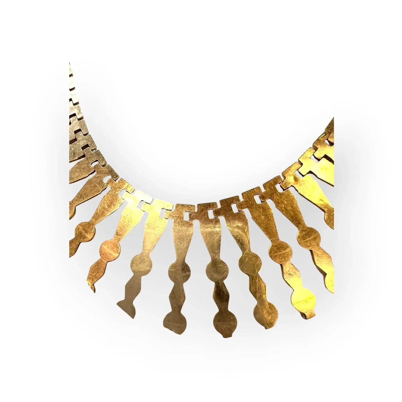 Collier plastron à pampilles en or jaune – Image 3