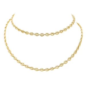 Fred - Collier chaîne maille grain de café en or jaune