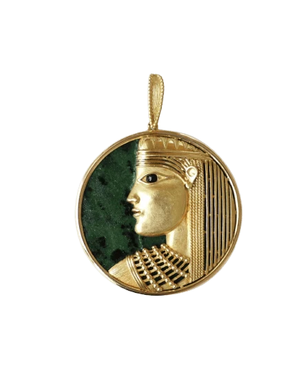 Jean & Pierre Bellin - Pendentif Zodiaque Vierge en or jaune et jade