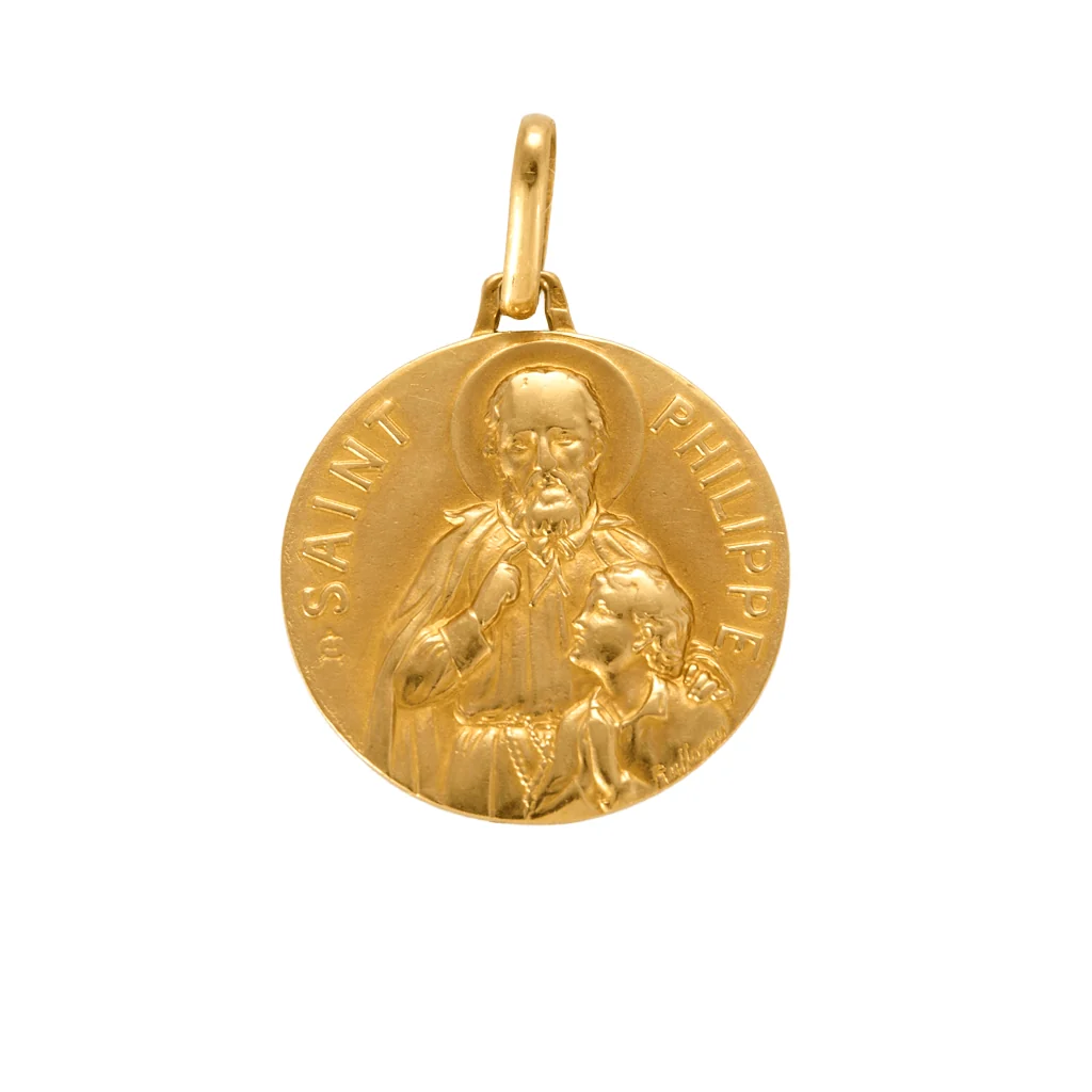Médaille en or jaune à motif de Saint Philippe