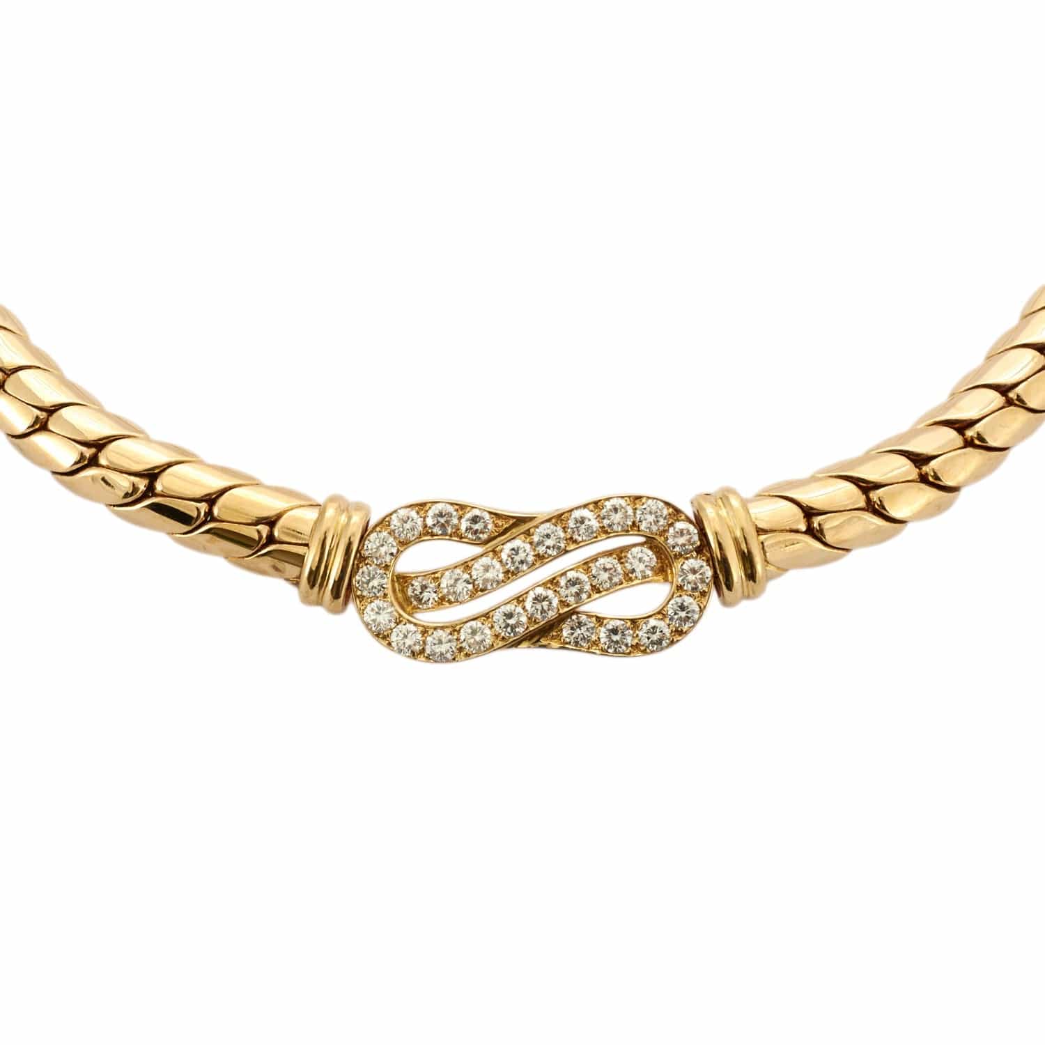 Van Cleef & Arpels - Collier maille anglaise en or jaune et diamants – Image 3
