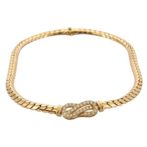 Van Cleef & Arpels - Collier maille anglaise en or jaune et diamants