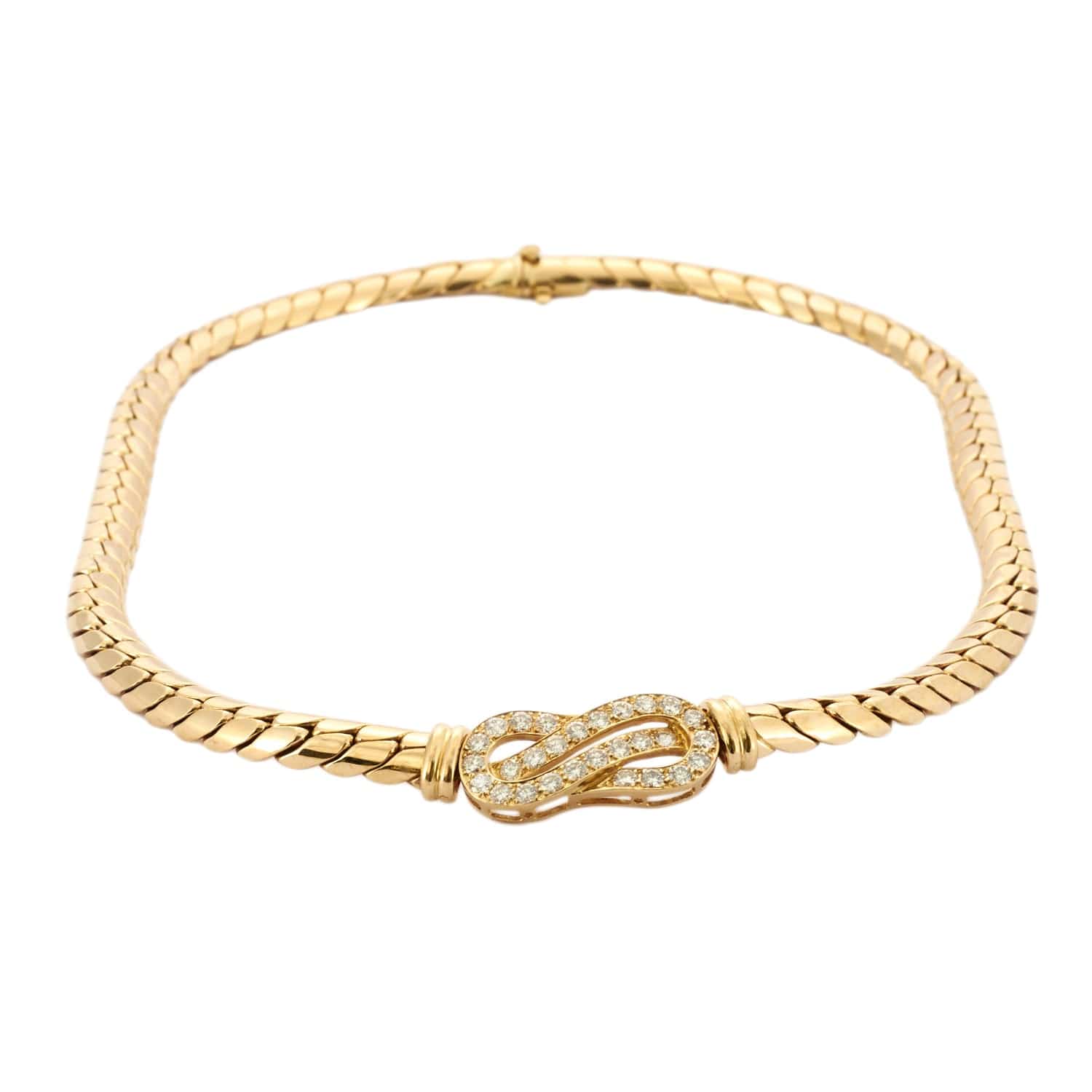 Van Cleef & Arpels - Collier maille anglaise en or jaune et diamants – Image 6